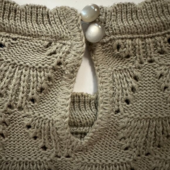 Deans of Scotland vintage beige cotton knit short sleeve top size S - Picture 5 of 5